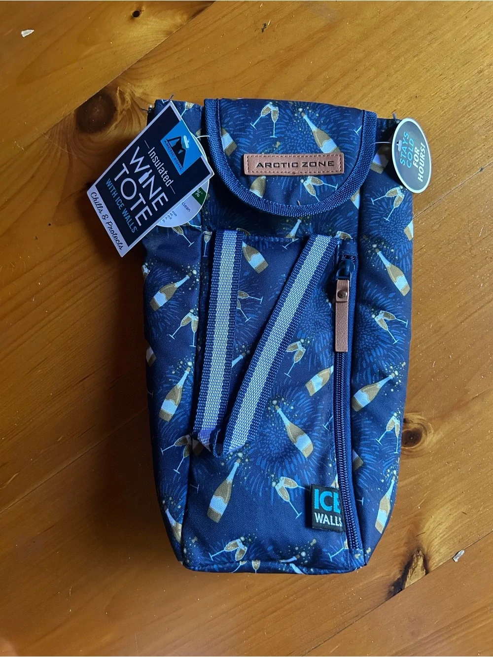 Artic Zone Insulated Blue Champagne 🍾🍾🍾 Print Wine Tote